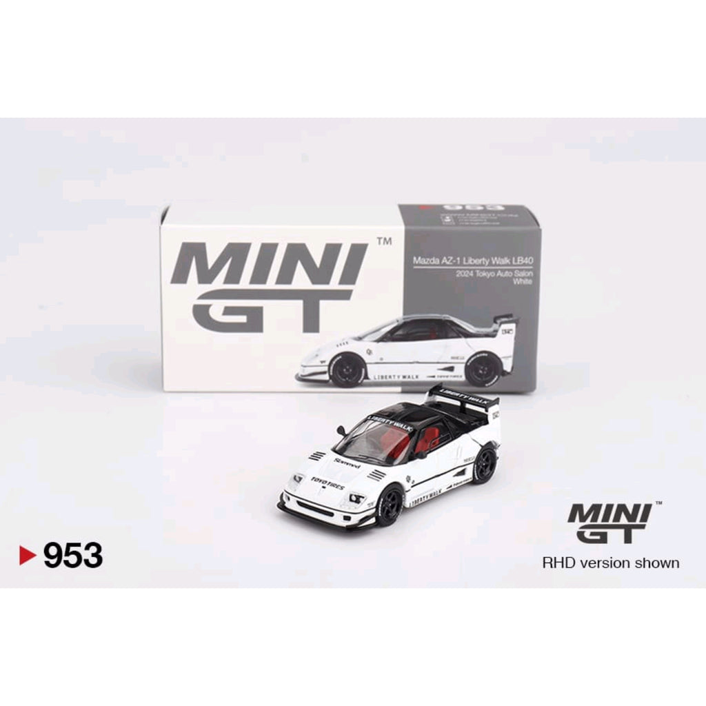 MINI GT #953 MAZDA AZ-1 LIBERTY WALK LB40 WHITE 2024 TOKYO AUTO