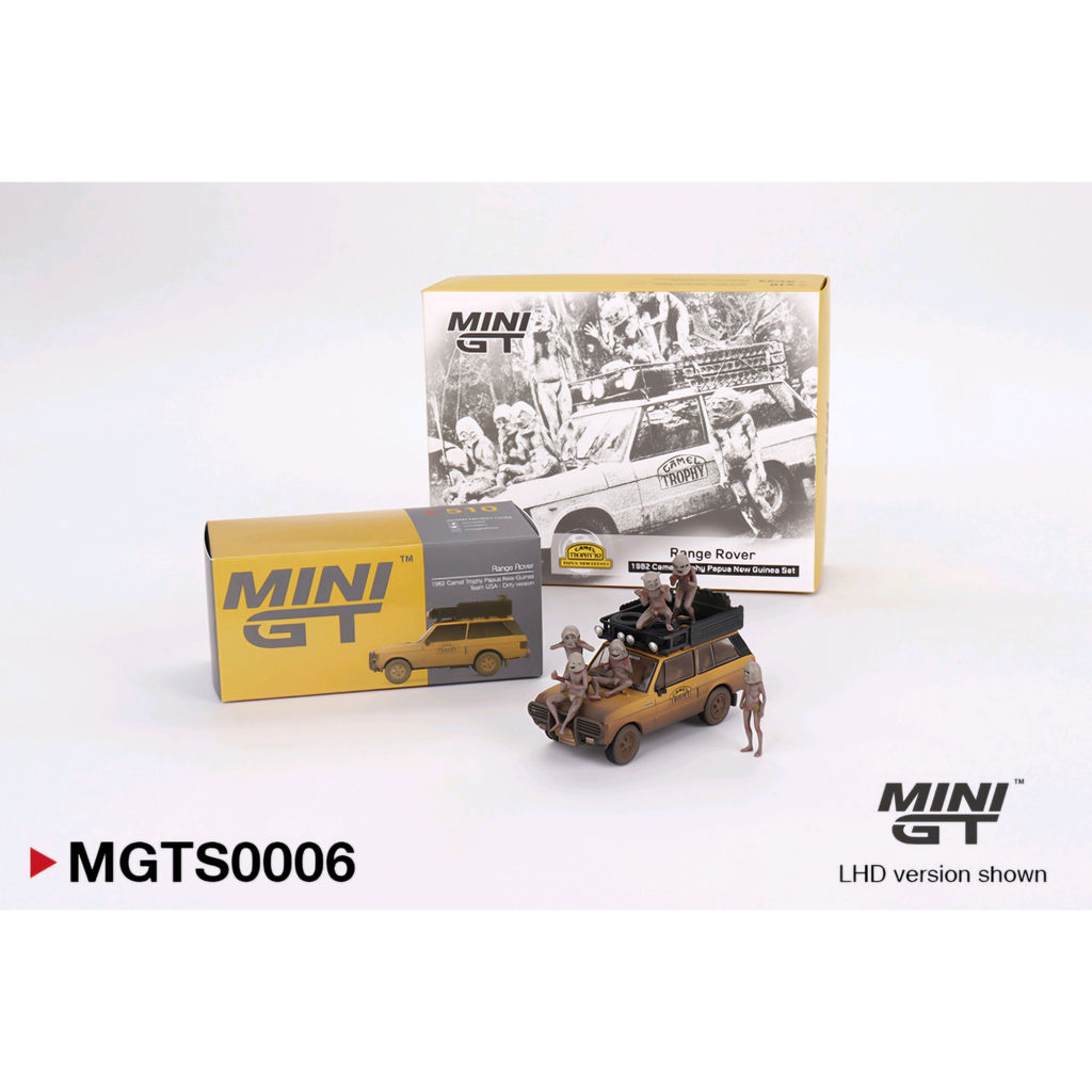 MINI GT RANGE ROVER 1982 CAMEL TROPHY PAPUA NEW GUINEA SET - 1/64 SCAL ...
