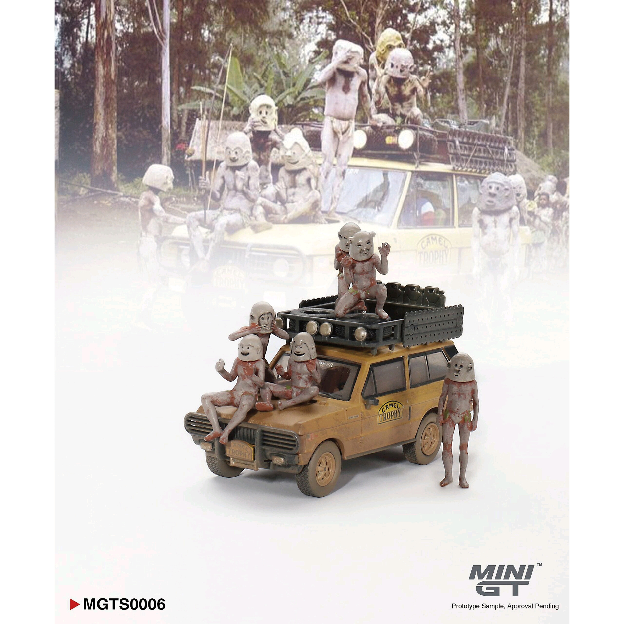 MINI GT RANGE ROVER 1982 CAMEL TROPHY PAPUA NEW GUINEA SET - 1/64 SCAL ...