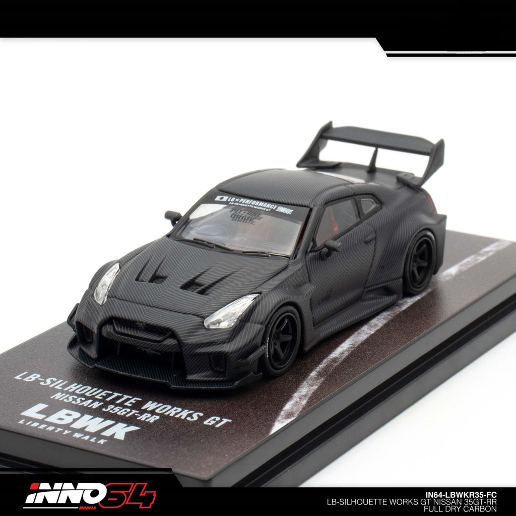 INNO 64 LB-SILHOUETTE WORKS GT NISSAN 35GT-RR FULL DRY CARBON BLACK ...