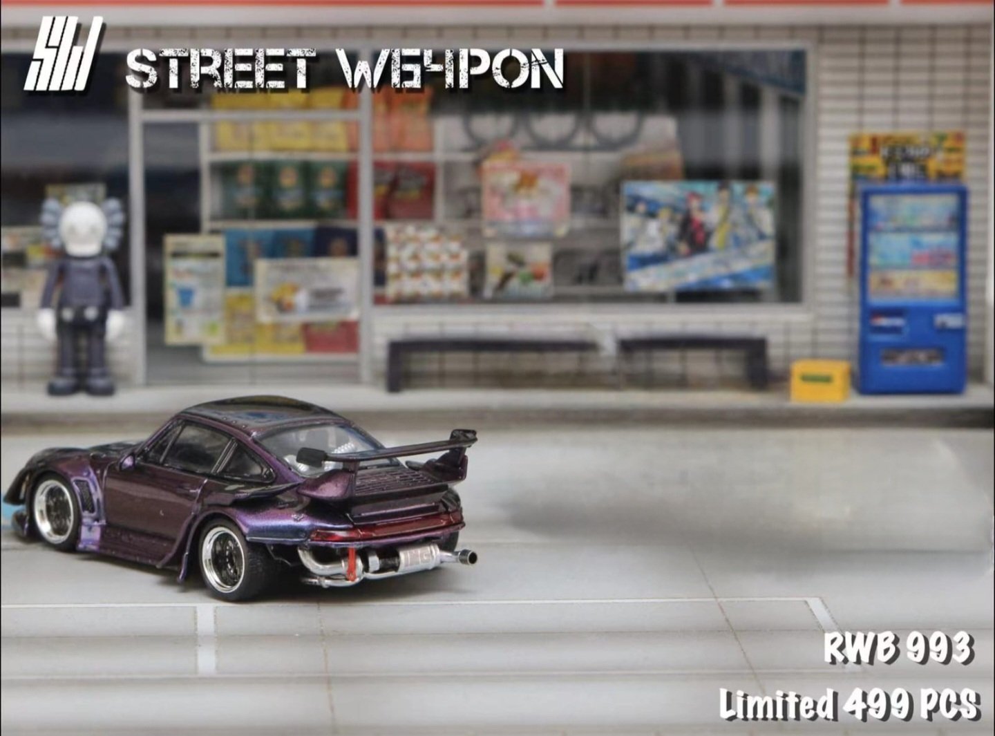 STREETWEAPON PORSCHE RWB 993 GT WING PURPLE - 1/64 SCALE – DIECAST KINGS SA