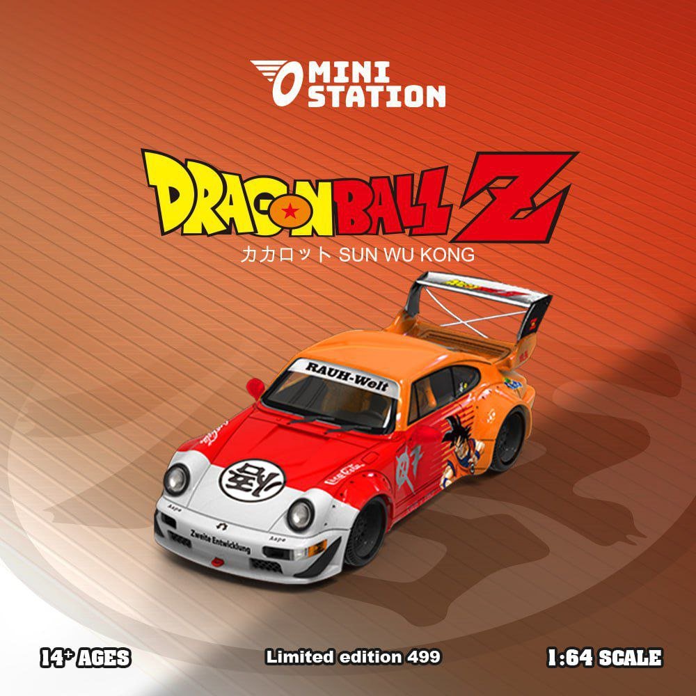 MINI STATION PORSCHE RWB 964 DRAGON BALL Z GOKU LIVERY - 1/64 SCALE ...