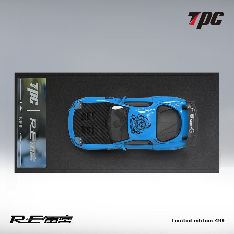 TPC MAZDA RX-7 FD3S AMEMIYA BLUE CARBON HOOD - 1/64 SCALE – DIECAST ...