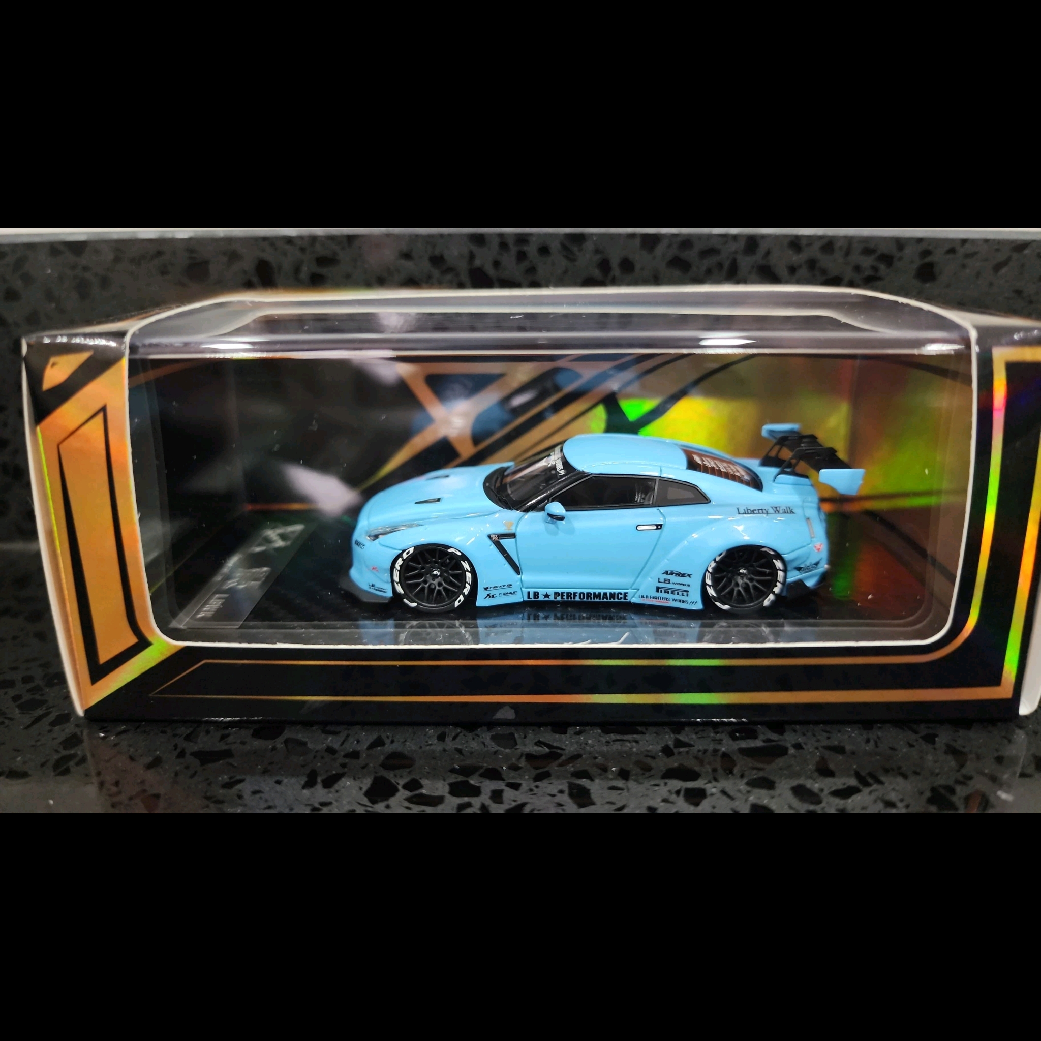 ERROR 404 NISSAN SKYLINE GT-R R35 LIBERTY WALK BABY BLUE - 1/64
