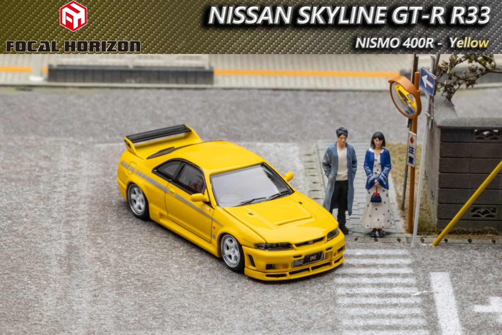 FOCAL HORIZON NISSAN SKYLINE GT-R R33 NISMO 400R YELLOW - 1/64 SCALE ...