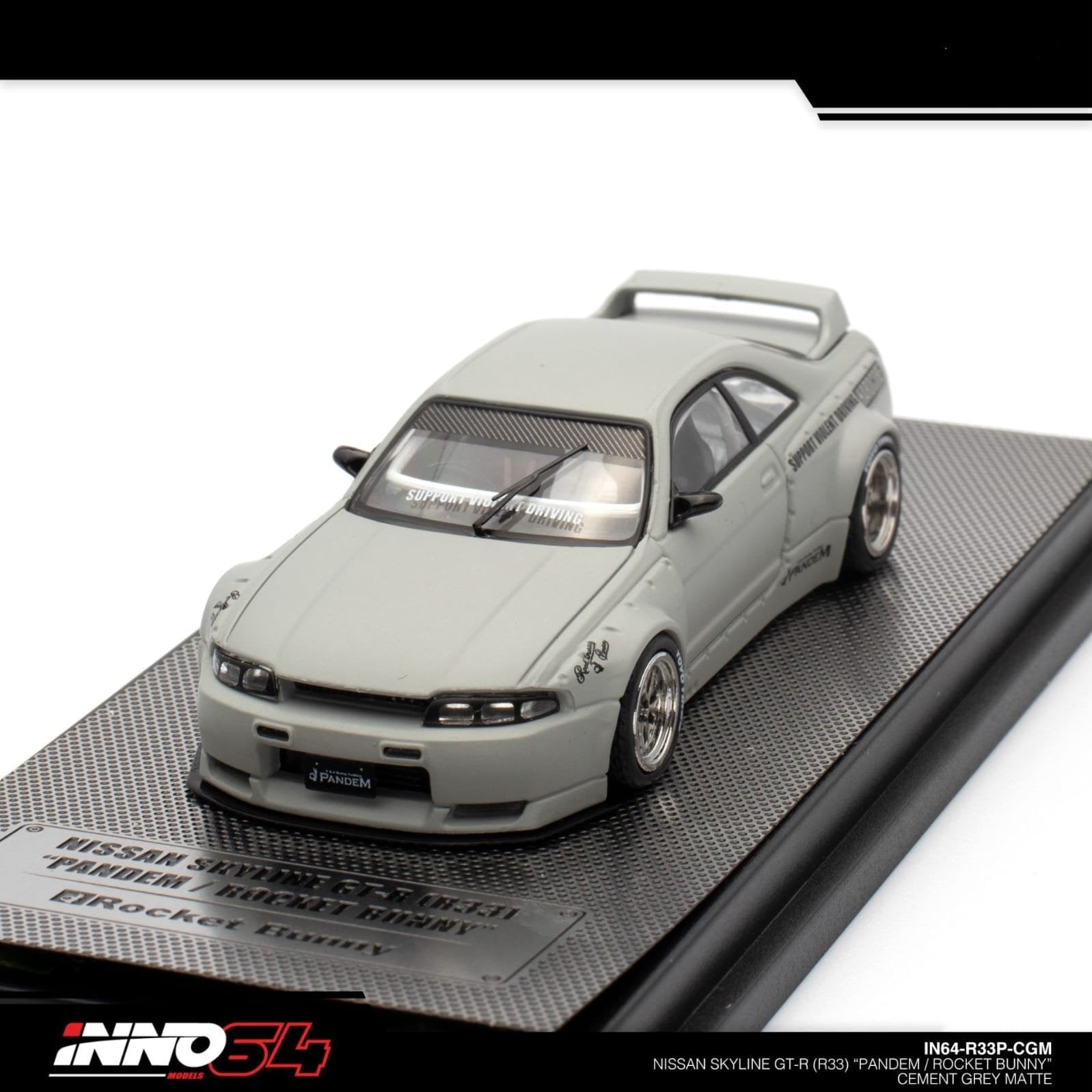 INNO 64 NISSAN SKYLINE GT-R R33 PANDEM ROCKET BUNNY MATTE GREY - 1/64 ...
