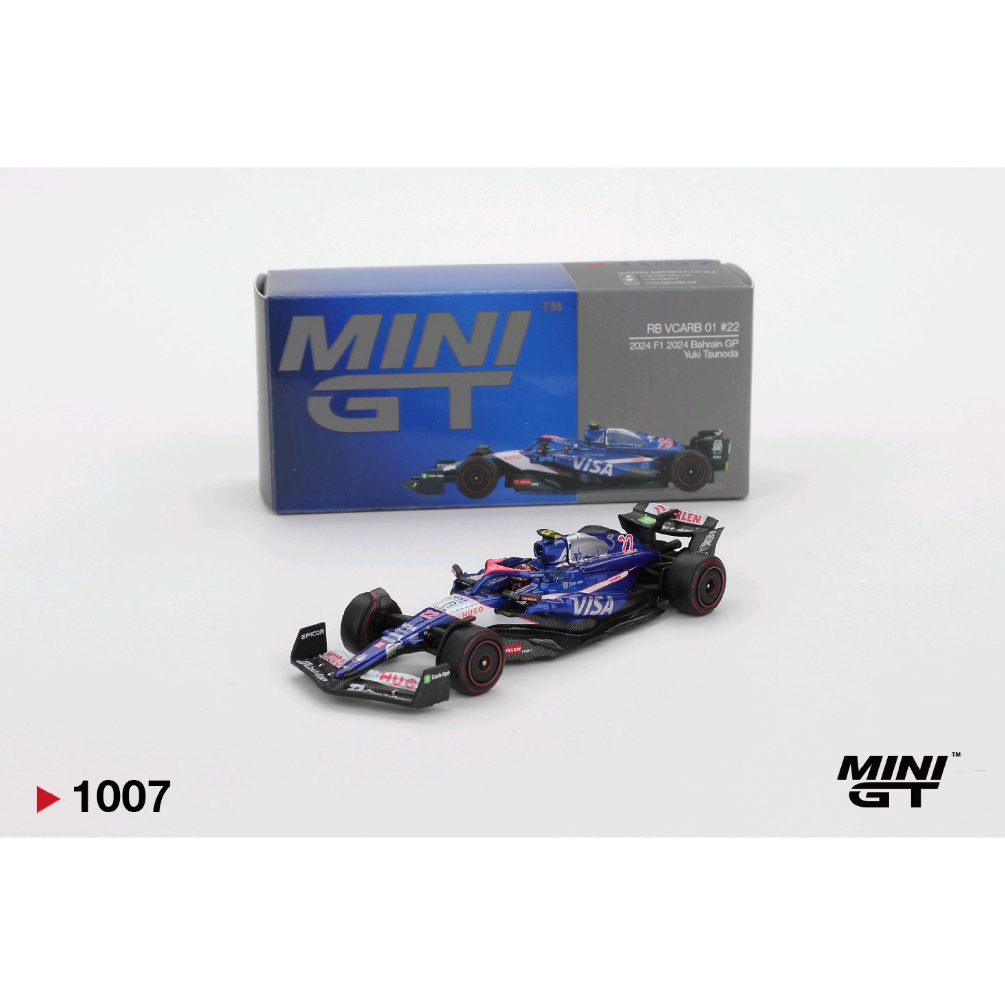 MINI GT #1007 RB VCARB 01 #22 YUKI TSUNODA 2024 BAHRAIN GP - 1/64