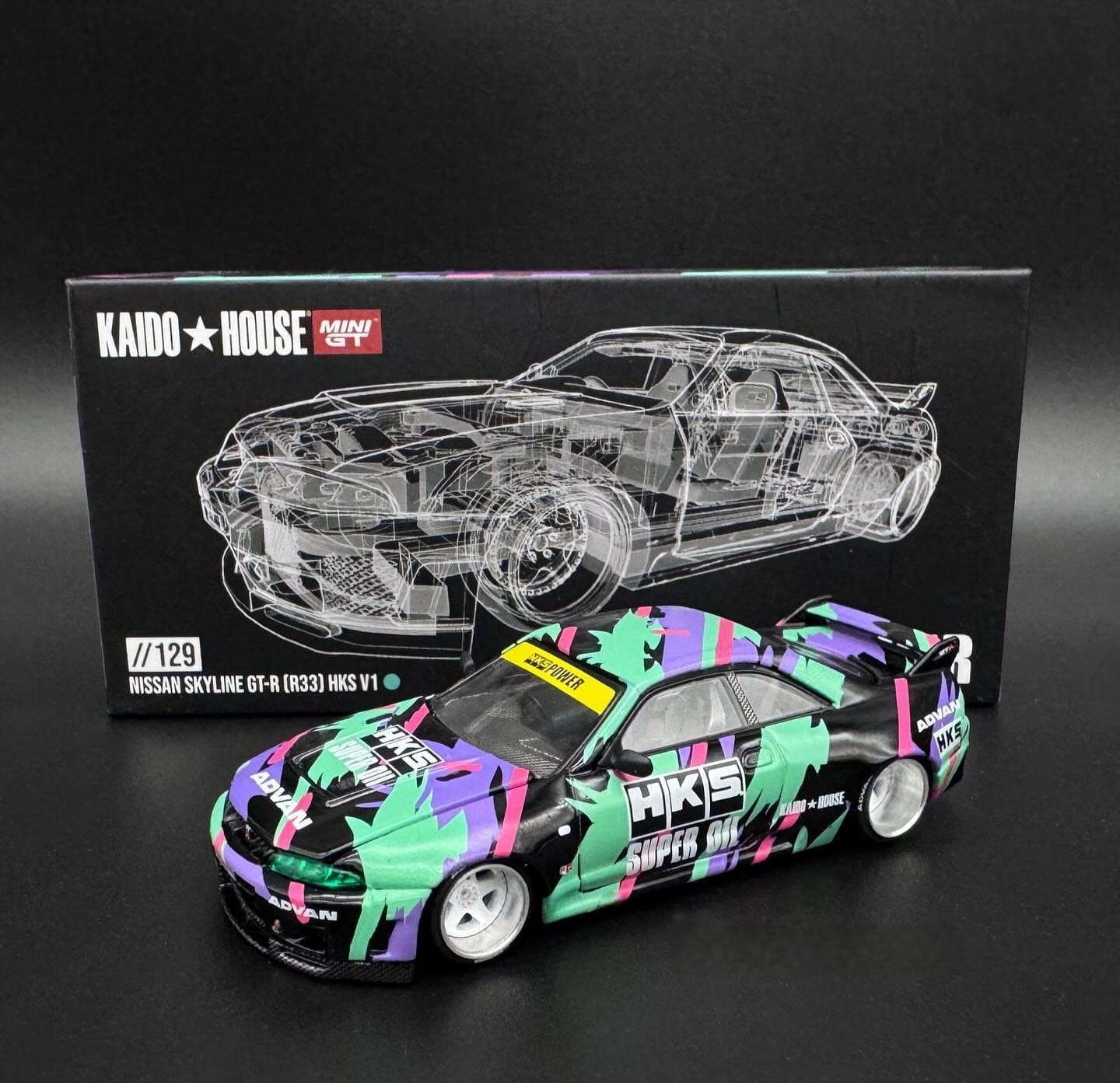 KAIDO☆HOUSE #129 NISSAN SKYLINE GT-R R33 HKS V1 - 1/64 SCALE