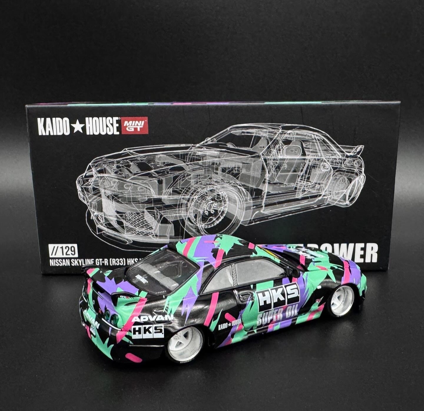 KAIDO☆HOUSE #129 NISSAN SKYLINE GT-R R33 HKS V1 - 1/64 SCALE