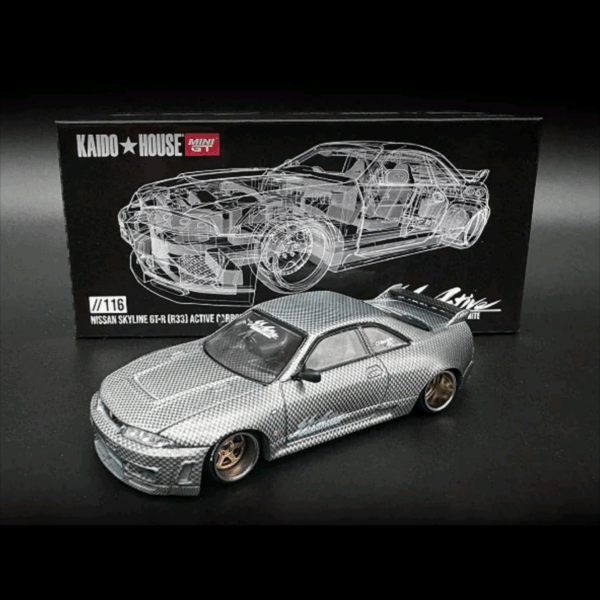 KAIDO★HOUSE x MINI GT NISSAN SKYLINE GT-R R33 ACTIVE CARBON *CHASE CAR*