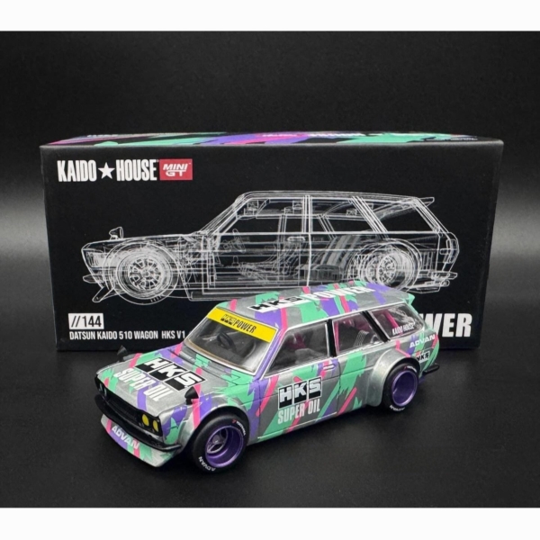 KAIDO★HOUSE x MINI GT DATSUN 510 WAGON HKS V1 *CHASE CAR*
