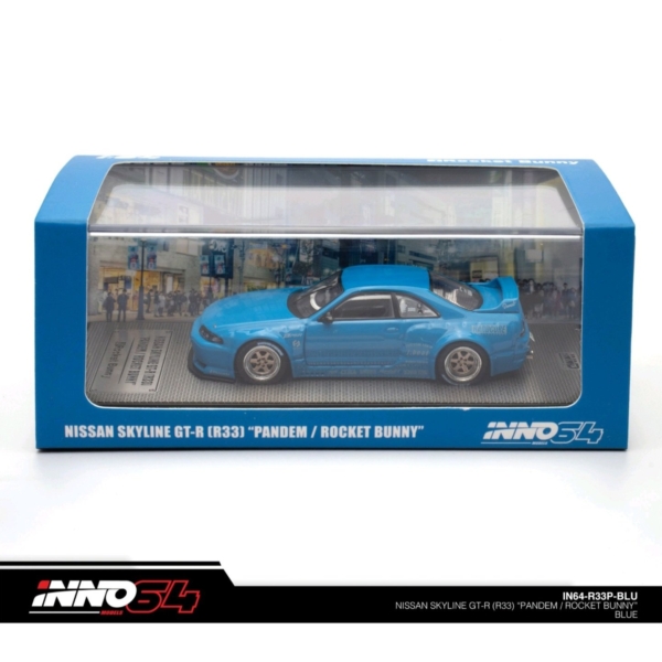 INNO 64 NISSAN SKYLINE GT-R R33 PANDEM ROCKET BUNNY BLUE