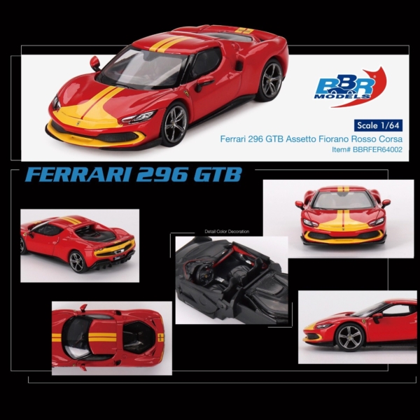 BBR MODELS FERRARI 296GTB ASSETTO FIORANO ROSSO CORSA