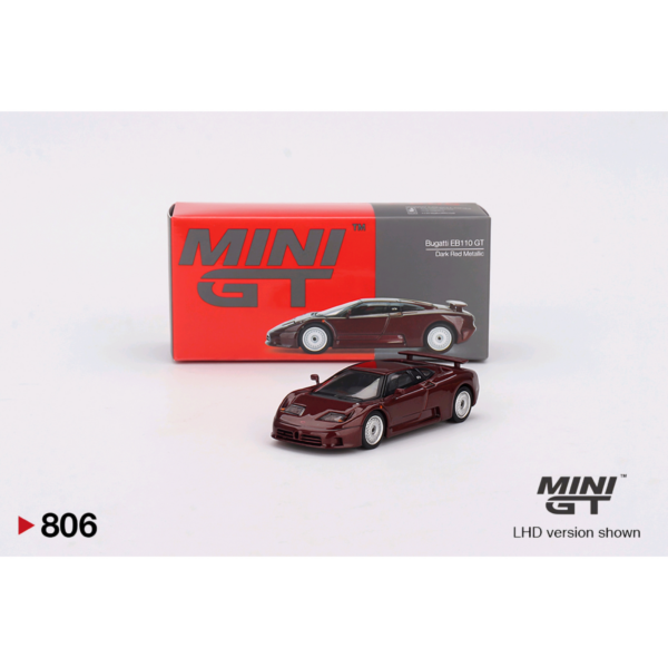 MINI GT BUGATTI EB110 GT DARK RED METALLIC