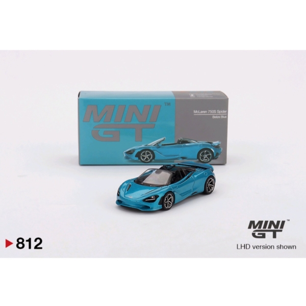 MINI GT MCLAREN 750S SPIDER BELIZE BLUE