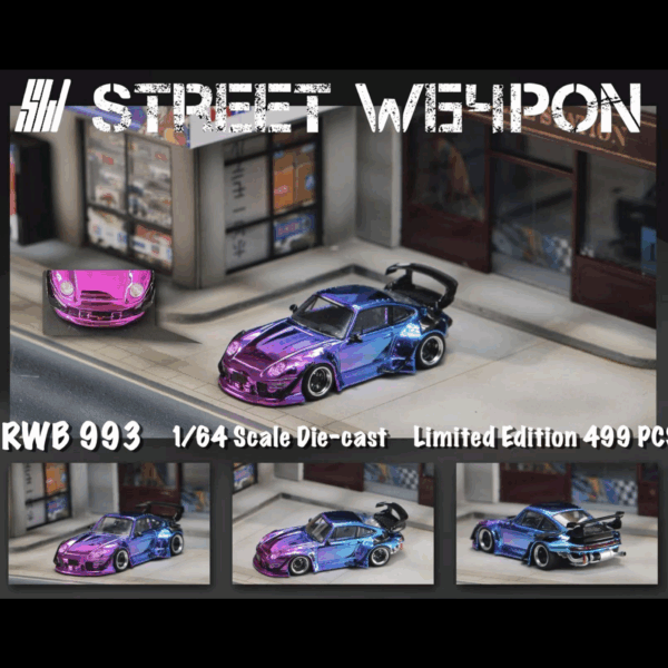 STREETWEAPON PORCHE RWB 993 METALLIC PURPLE BLUE GRADIENT