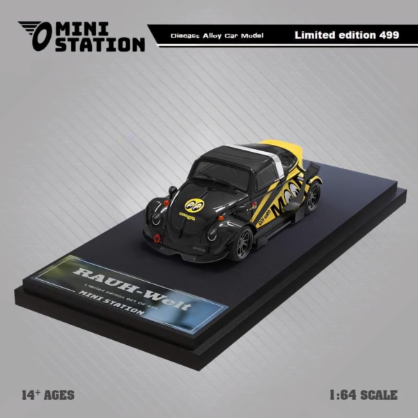 MINI STATION VOLKSWAGEN RWB BEETLE TARGA MOONEYES BLACK/YELLOW