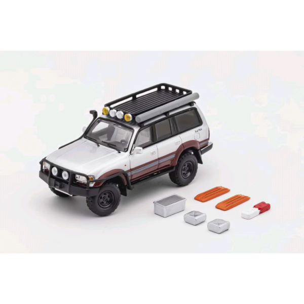 GCD TOYOTA LANDCRUISER LC80 SILVER/MAROON + ACCESSORIES