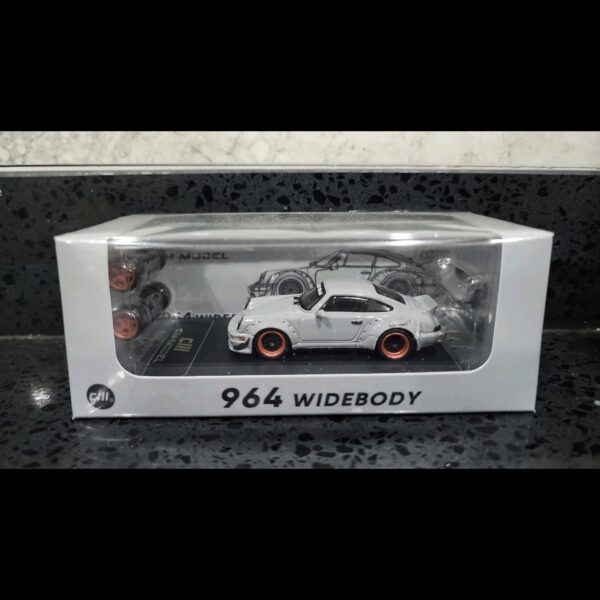 CM MODEL PORCHE RWB 964 WIDEBODY GREY + EXTRA WHEELS