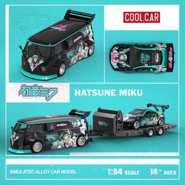 COOL CAR VOLKSWAGEN T1 & NISSAN 350z ROCKET BUNNY HATSUNE MIKU SET