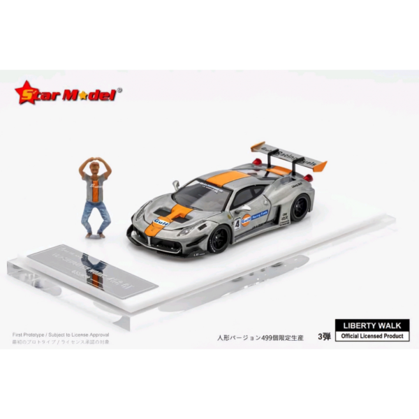 STAR MODEL FERRARI 458GT LB-SILHOUETTE WORKS GULF RAW LIVERY + FIGURINE