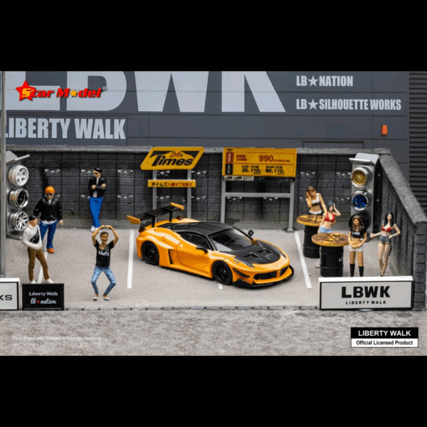 STAR MODEL FERRARI 458GT LB-SILHOUETTE WORKS ORANGE WITH CARBON HOOD
