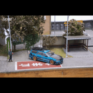 ZOOM NISSAN STAGEA WC34 260RS R34 WAGON BLUE CHROME + CARBON HOOD