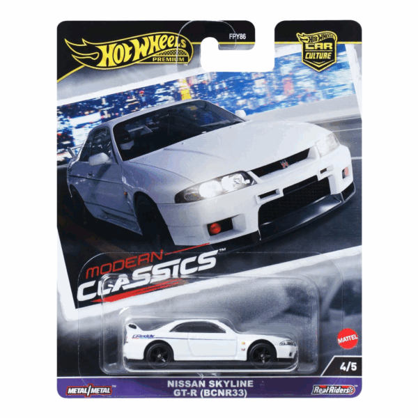 HOTWHEELS MODERN CLASSICS NISSAN SKYLINE GT-R BCNR33 WHITE