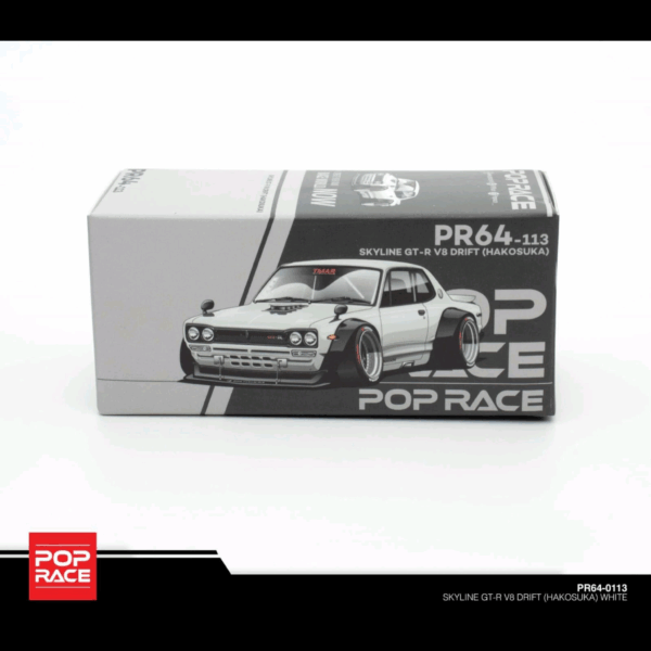 POP RACE NISSAN SKYLINE GT-R V8 DRIFT HAKOSUKA WHITE