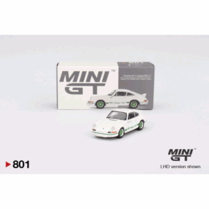 MINI GT PORCHE 911 CARRERA RS 2.7 GRAND PRIX WHITE + GREEN LIVERY