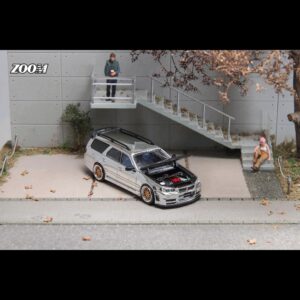 ZOOM NISSAN STAGEA WC34 260RS R34 WAGON SILVER CHROME + CARBON HOOD