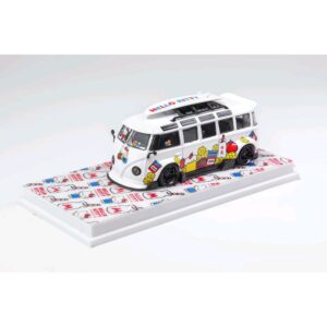 FLAME MODEL VOLKSWAGEN T1 KOMBI MODIFIED WHITE HELLO KITTY LIVERY