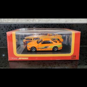 FAST & SPEED NISSAN SKYLINE GT-R R34 HIGH WING ORANGE FAST & FURIOUS LIVERY