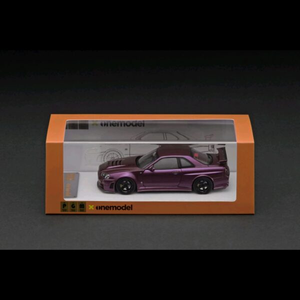PGM NISSAN SKYLINE GT-R R34 Z-TUNE MIDNIGHT PURPLE + ENGINE DISPLAY MODEL