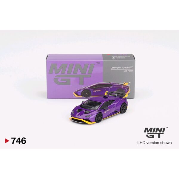 MINI GT LAMBORGHINI HURACAN STO VIOLA PASIFAE MIJO EXCLUSIVE BLISTER PACKAGING