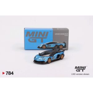 MINI GT LAMBORGHINI AVENTADOR SVJ 63 BLU AEGIR MIJO EXCLUSIVE BLISTER PACKAGING