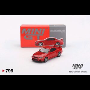 MINI GT NISSAN SKYLINE GT-R R34 V-SPEC ACTIVE RED