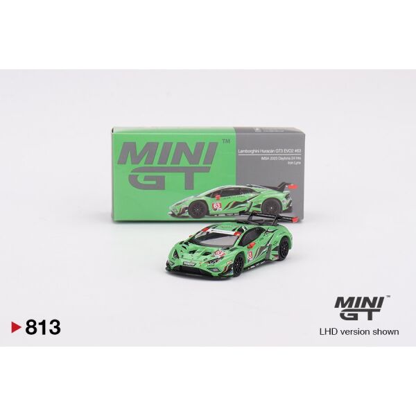 MINI GT LAMBORGHINI HURACAN GT3 EVO 2 #63 IMSA 2023 DAYTONA 24HRS IRON LYNX
