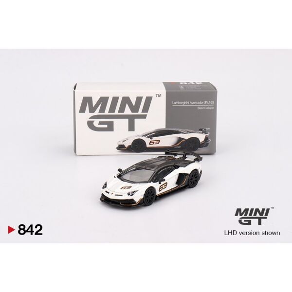 MINI GT LAMBORGHINI AVENTADOR SVJ 63 BIANCO ASOPO