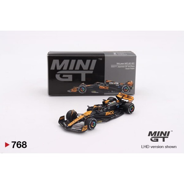MINI GT MCLAREN MCL60 #81 OSCAR PIASTRI 2023 F1 JAPANESE GP 3RD PLACE