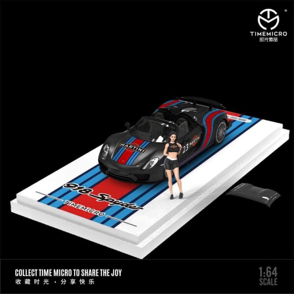 TIME MICRO PORCHE 918 SPYDER #23 MARTINI RACING LIVERY + FIGURINE