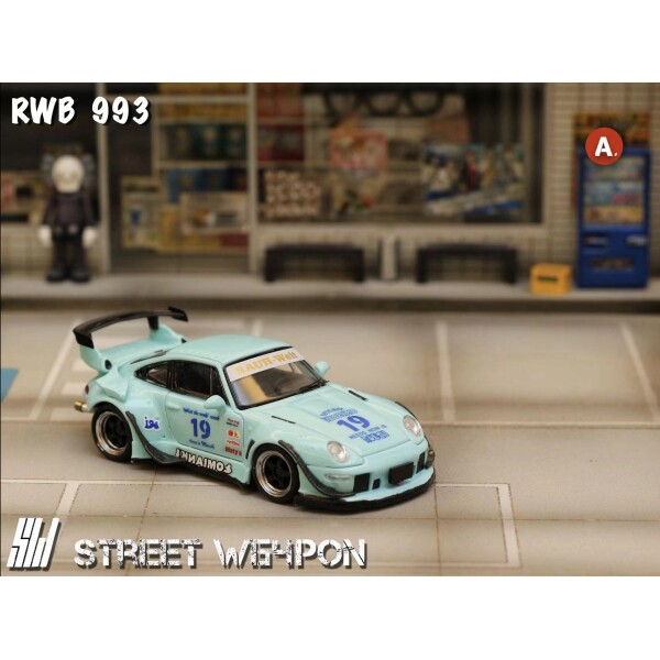 STREETWEAPON PORCHE RWB 993 TIFFANY BLUE #19 LUMINOUS GLOW IN THE DARK LIVERY