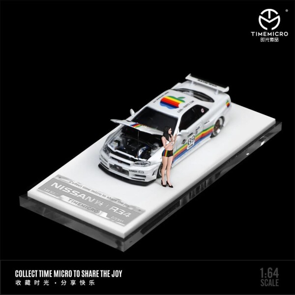 TIME MICRO NISSAN SKYLINE GT-R R34 Z-TUNE APPLE LIVERY + FIGURINE