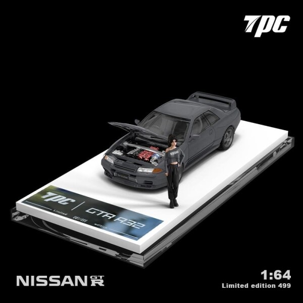 TPC NISSAN SKYLINE GT-R R32 GUN GREY + FIGURINE